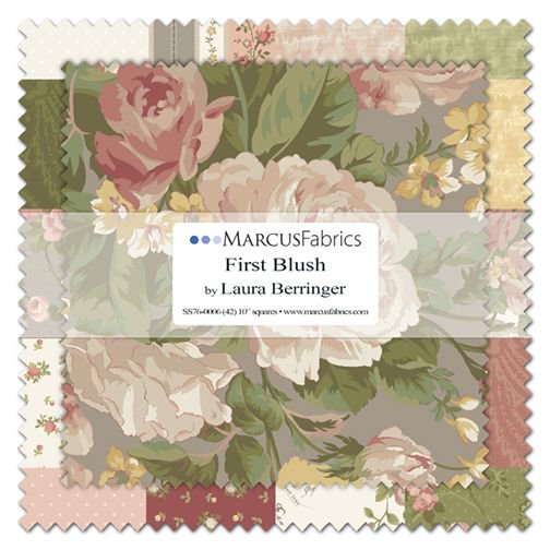 MARCUS FABRICS FIRST BLUSH BY LAURA BERRINGER LAYER CAKE ( 42 10" SQUARES)