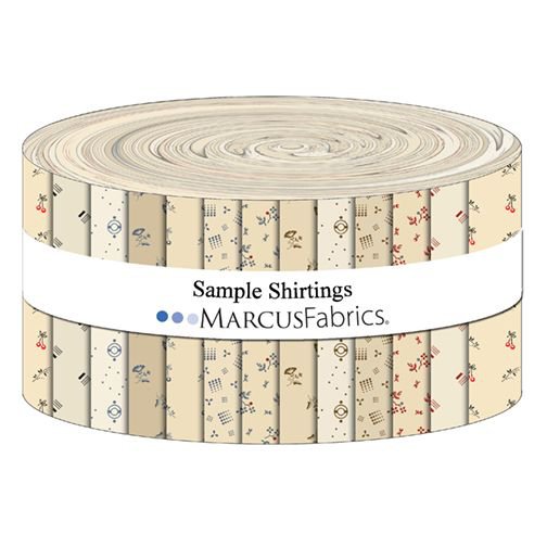 MARCUS FABRICS SAMPLE SHIRTINGS BY PAULA BARNES JELLY ROLL ( 40 2.5" STRIPS)
