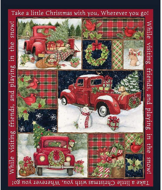 Springs Creative Red Truck Collage Panel
