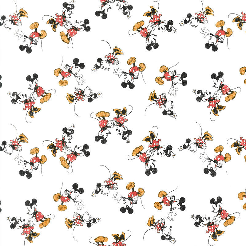 Disney Mickey Mouse and Minnie Mouse Bright Times Fabric