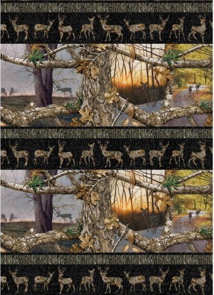 Print Concepts Real Tree Daybreak Edge Border Shelf Deer Print