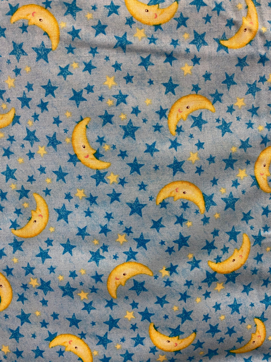 Nursery Cotton Moon & Stars Blue