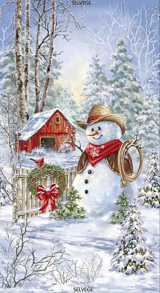 TIMELESS TREASURES SADDLE UP SNOWMAN