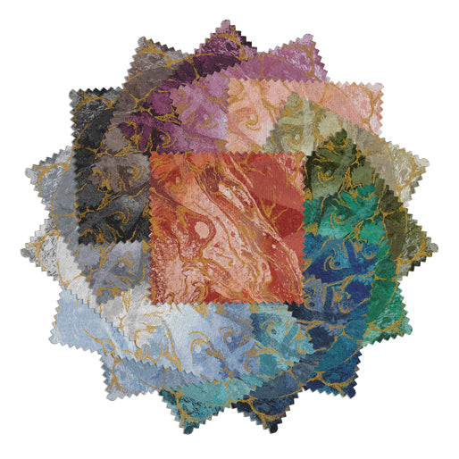 Benartex Fabric - Marbled Earth 5x5" Charm pack