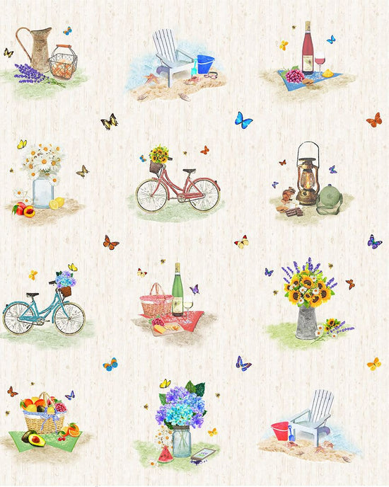 TIMELESS TREASURES ROW BY ROW SUMMERTIME COLLECTION BY DEBRA GABEL
