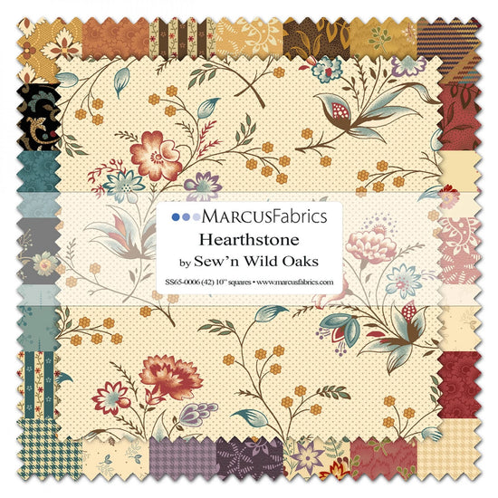 MARCUS FABRICS HEARTHSTONE - BRIDLE PATH BOM BY LYNN WILDER LAYER CAKE