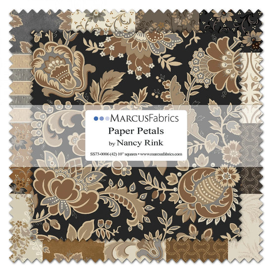 MARCUS FABRICS PAPER PETALS BY NANCY RINK LAYER CAKE (42 10" SQUARES)