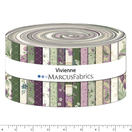MARCUS FABRICS VIVIENNE JELLY ROLLS BY CARRIE QUINN ( 40 2.5 INCH STRIPS )