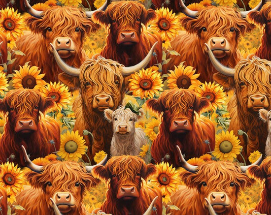 DAVID TEXTILES - Whimsical Highland Cow