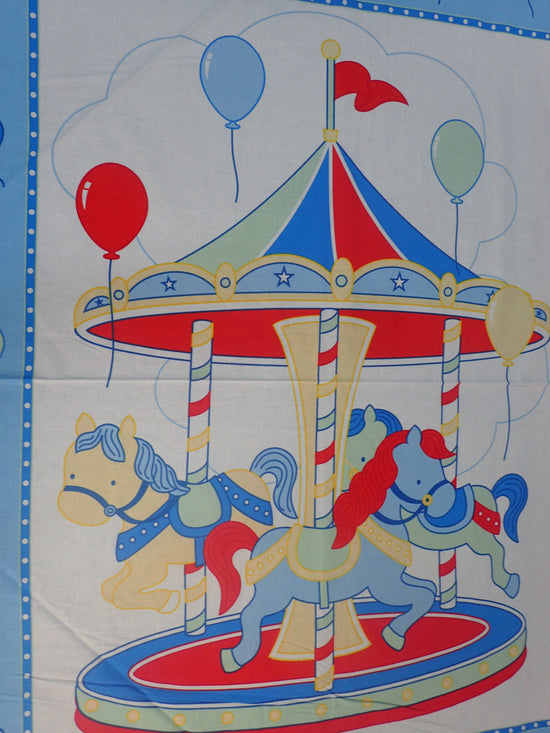 Foust Textiles MERRY GO ROUND BLUE PANEL