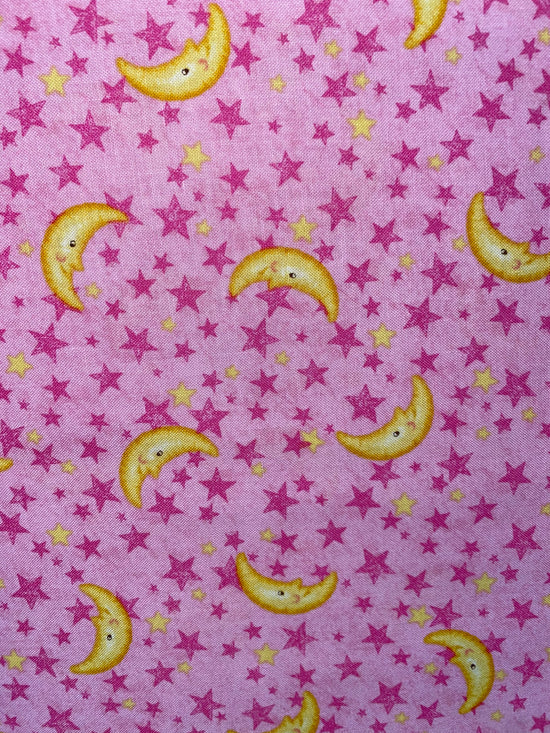 Nursery Cotton Moon & Stars Pink