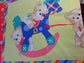 BLUE BUTTON ROCKING HORSE BABY PANEL