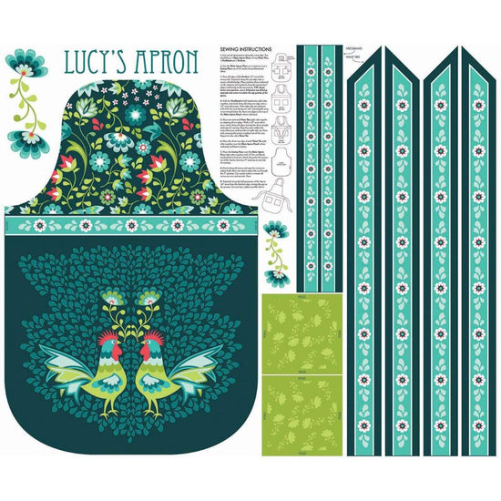 Riley Blake Lucy’s Garden Teal Apron