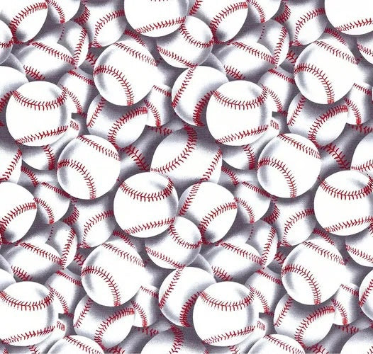 Timeless Treasures White  Baseballs