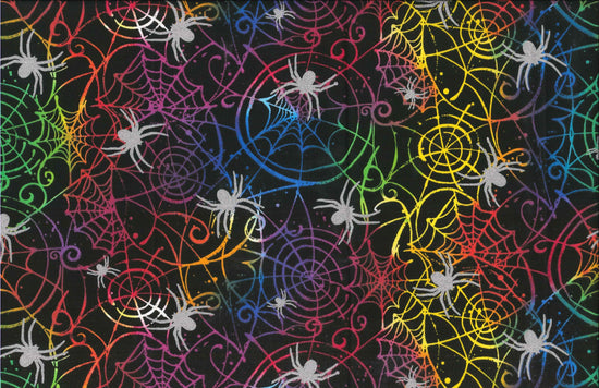 Foust Textiles Fall Holidays Colorful Web Glitter (HALLOWEEN)