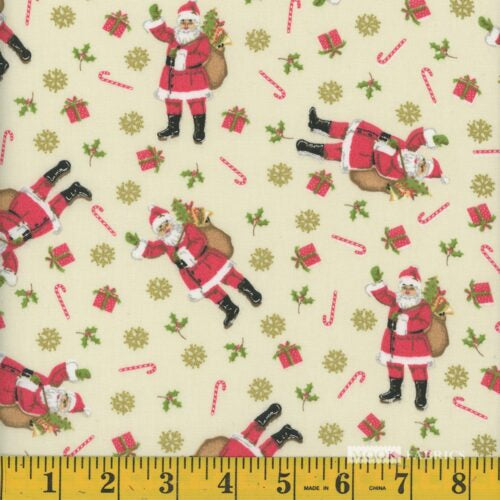 Foust Textiles Holly Jolly Santa