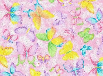 Novelty Fabrics Crystaline Butterfly Pink
