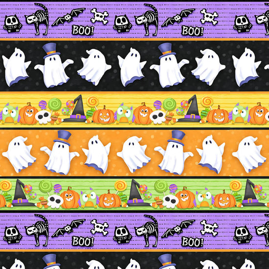 HENRY GLASS GLOW GHOSTS GLOW IN THE DARK FABRIC BY SHELLY COMISKEY COLLECTION