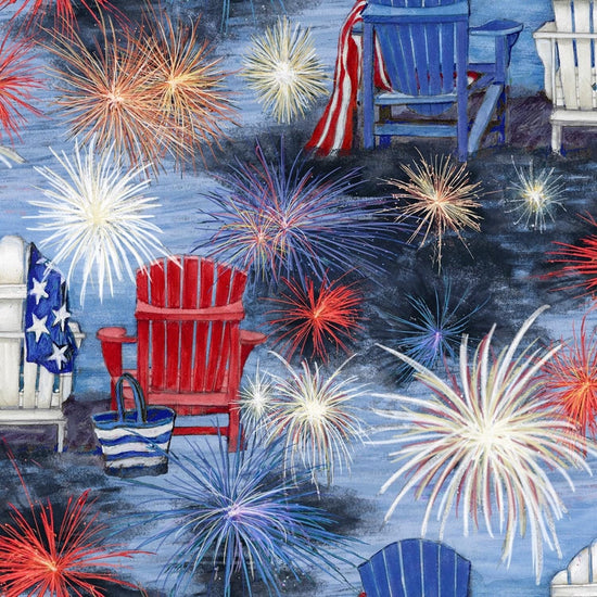 Springs Creative Patriotic Chair Fireworks by Susan Winget