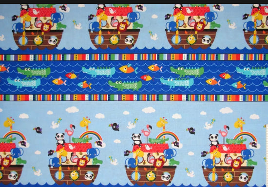 Timeless Treasures Noah’s Ark Animal Stripe