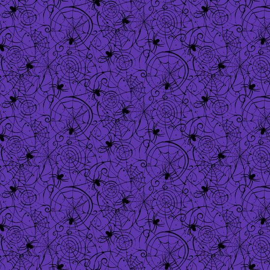 Foust Textiles Fall Holidays Spider Web Purple (HALLOWEEN)