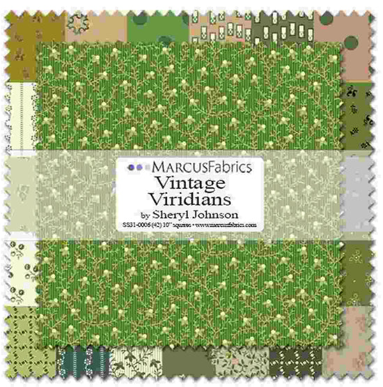 Marcus Fabrics Vintage Viridians  (42 10x10 Squares)