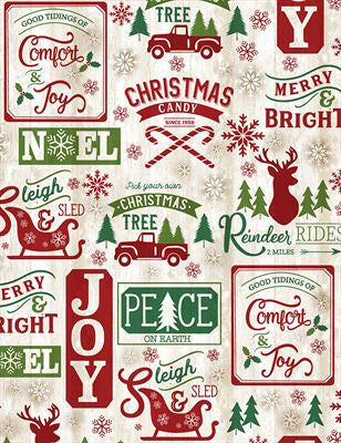 Windham Fabrics Holiday Comfort & Joy Words