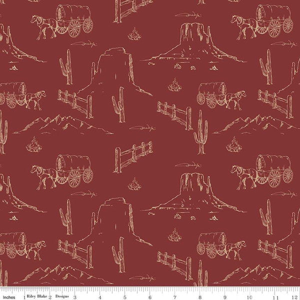 Riley Blake Designs Cowboy Country Alpha Red Quilt Fabric
