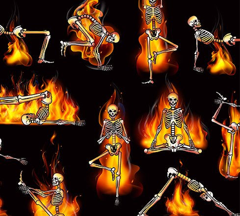 Foust Textiles Fall Holidays Hot Yoga Bones (HALLOWEEN)