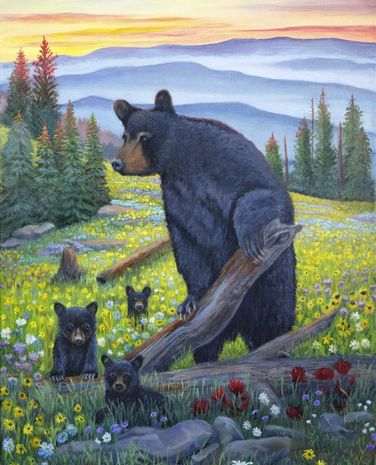 David Textiles WILD WINGS MOTHERS PROTECTION BLACK BEAR PANEL
