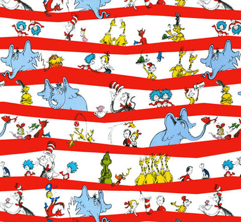 Robert Kaufman Fabrics Celebrate Seuss Stripe Characters
