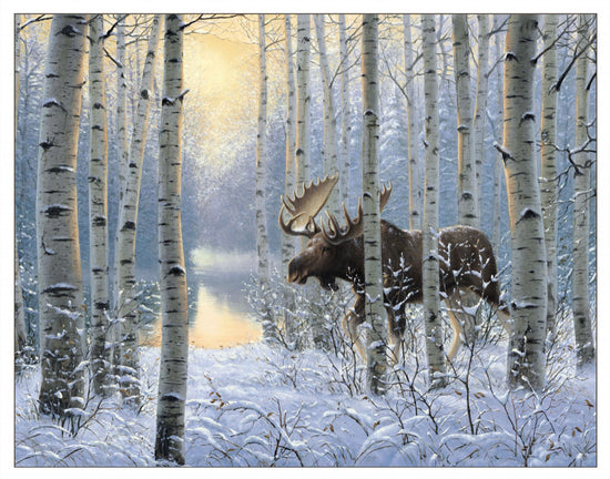 Elizabeth Studio’s Winter Sunrise Moose Panel