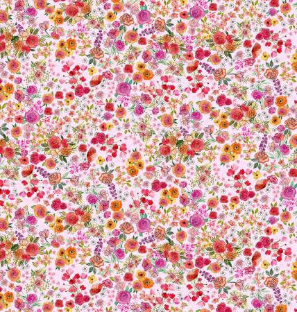 Timeless Treasures Pink Sewing Small Floral