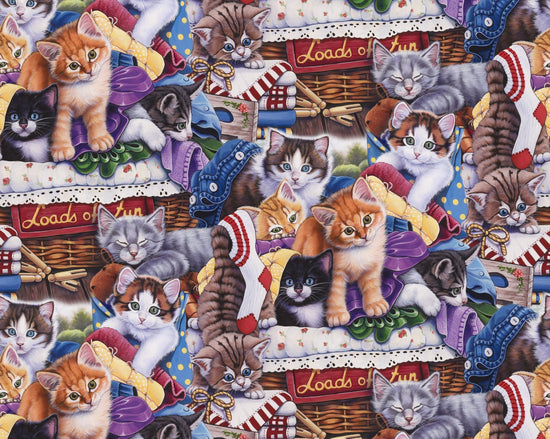 David Textiles Loads of Fun Kittens & Quilts