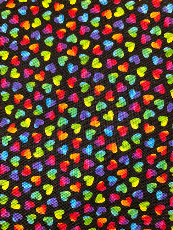 Timeless Treasures Colorful Hearts C8496