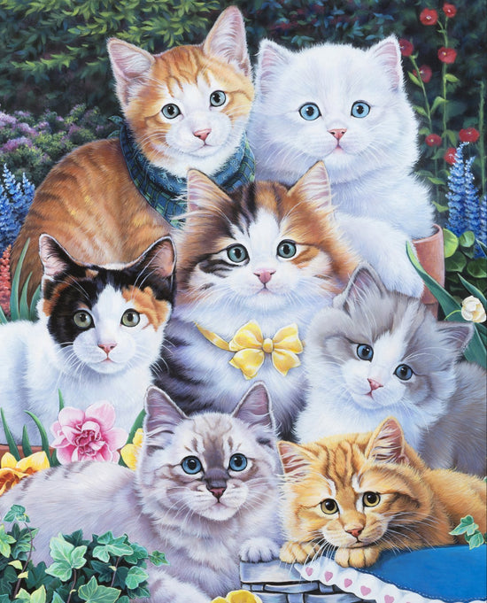 David Textiles Kitten Collage 2 Panel (Cats)