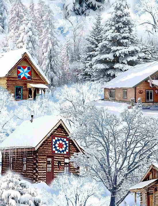 TIMELESS TREASURES  HOLIDAY RETREAT -CABIN IN THE SNOW