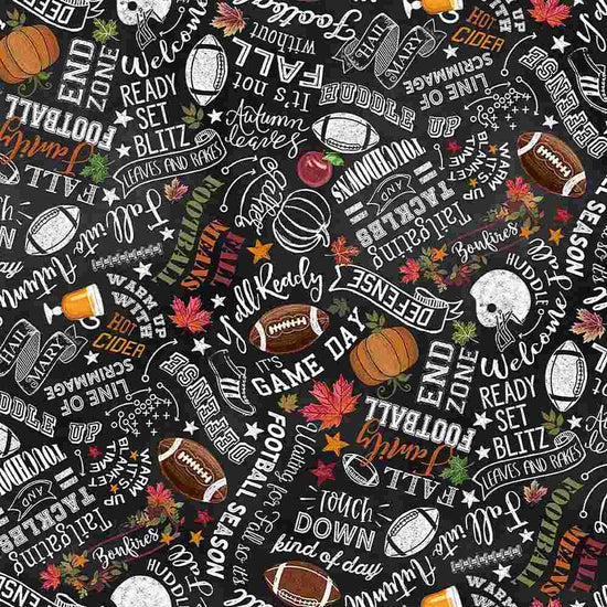 TIMELESS TREASURES - GAIL- FALL FOOTBALL CHALKBOARD TEXT