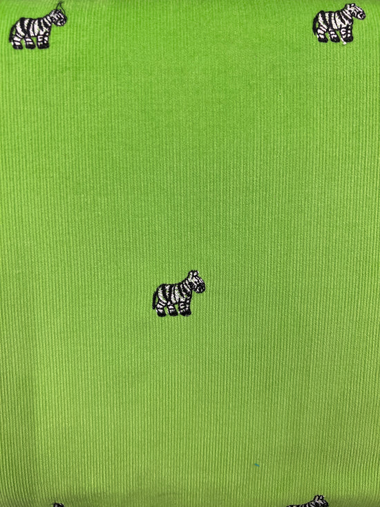 Foust Textile Corduroy Light Green with Zebra’s